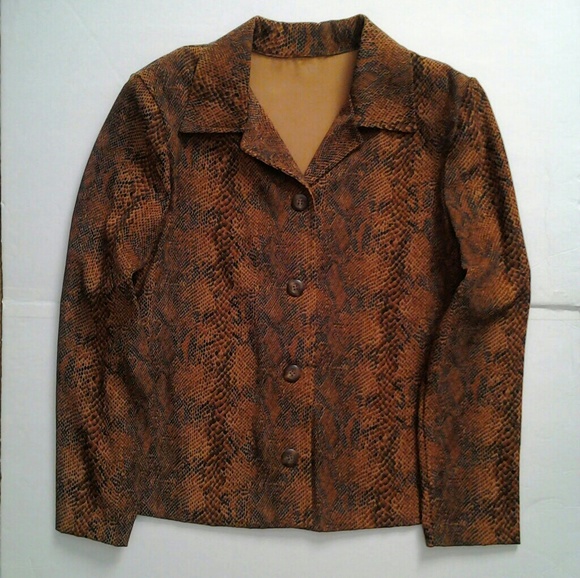 Jackets & Blazers - Brown Reptile Print Jacket size Large Jackets & Blazers - Brown Reptile Print Jacket size Large